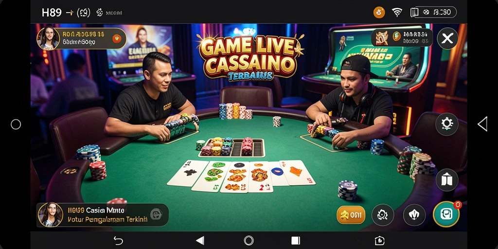 Screenshot utama H89 menampilkan dealer profesional dengan tampilan antarmuka Live Casino.