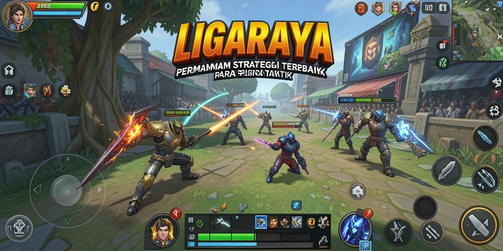 Tangkapan layar gameplay menunjukkan strategi yang mendebarkan di LIGARAYA.