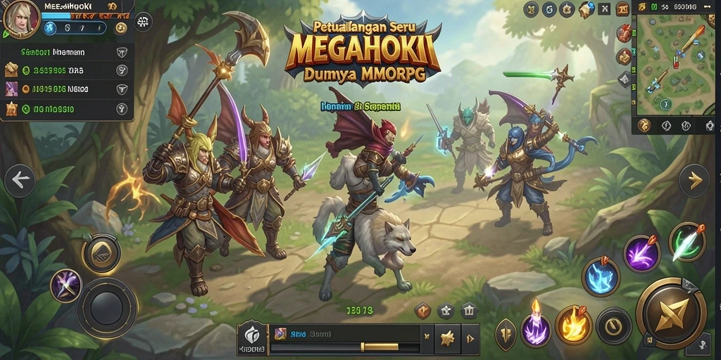Tampilan gameplay penuh aksi dan strategi dari MEGAHOKI.