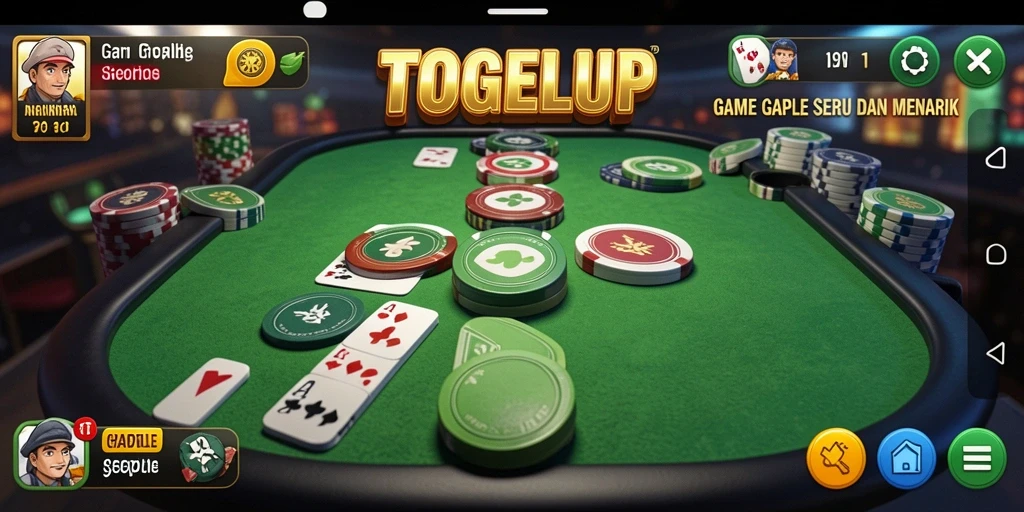 Tampilan menawan dari gameplay Gaple di TOGELUP.